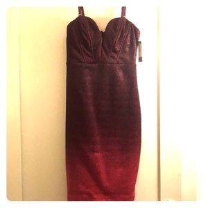 Red sparkle ombré bodycon dress